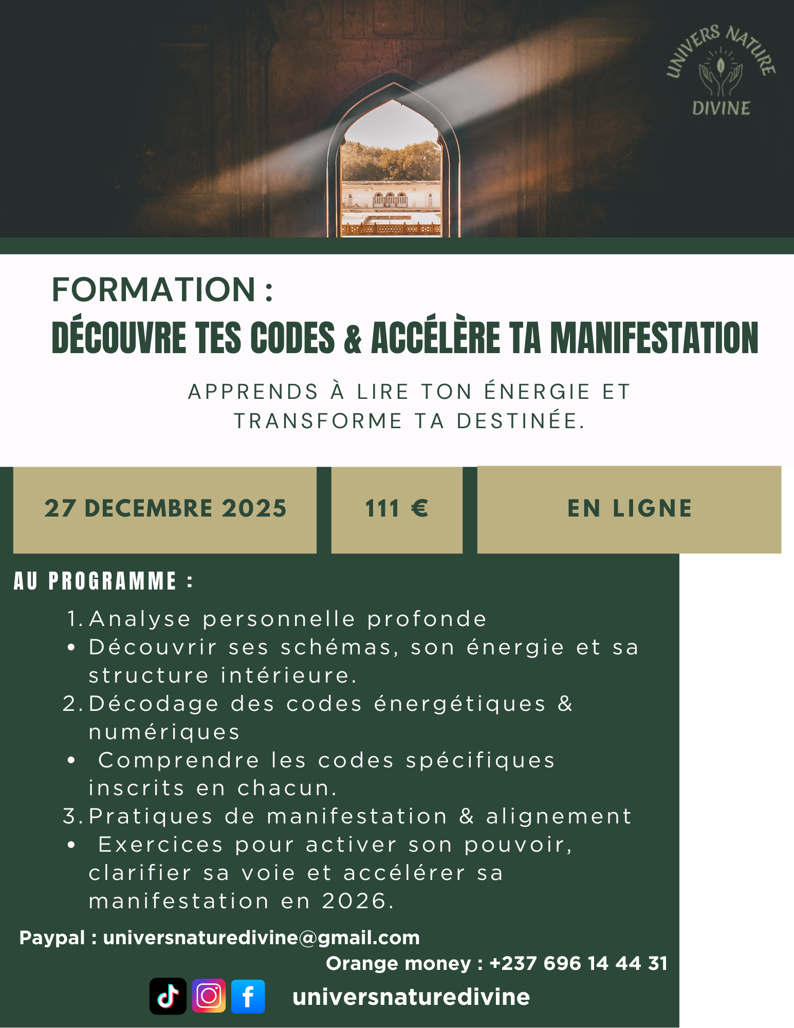 Formation : Découvre tes codes et accélère ta manifestation
